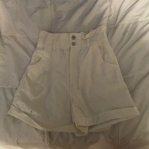 white paper bag shorts